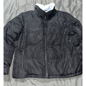 Down Coat Black XL Womens Winter Jacket Light blue fleece lined Colebrook